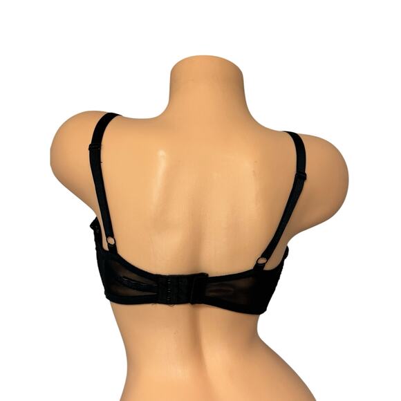 Victoria's Secret Very Sexy Black Shimmer Lace Push-Up Bra 34DDD - Picture 5 of 7